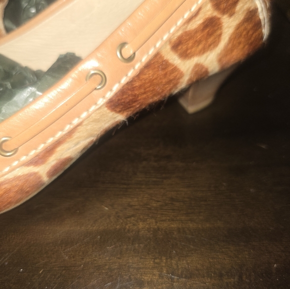 Eddie Bauer Giraffe Print Pony Hair/Leather Loafer - Picture 3 of 12